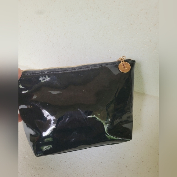 YSL Yves Saint Laurent Beaute Makeup Bag Travel Cosmetics Bag Logo Black Used - Picture 2 of 7